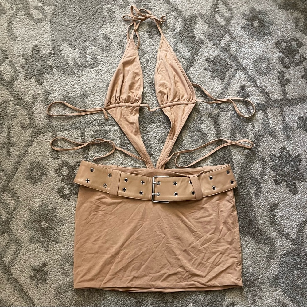 I.AM.GIA | LURIA PU Faux Suede Cut Out Micro Mini Dress - Picture 4 of 8